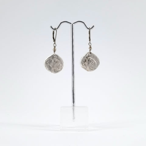 Fine Silver Etched Dandelion Earrings - Arts and Heritage St. Albert