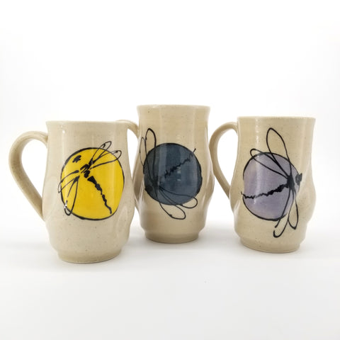 Colourful Handmade Mugs with Dragonfly Decoration - Arts and Heritage St. Albert