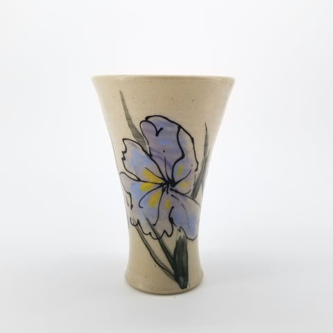 Floral Wine Goblets Blue Iris - Arts and Heritage St. Albert