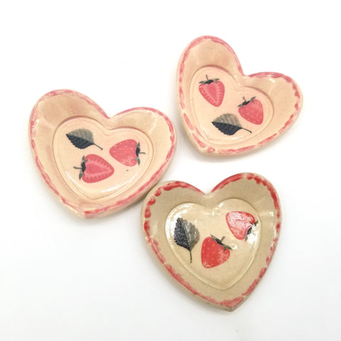 Heart Shaped Strawberry Trinket Dishes - Arts and Heritage St. Albert