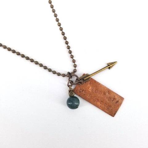 'Be Fearless, Be Strong' Copper Tag Necklace - Arts and Heritage St. Albert