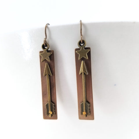 "Aim For The Stars" Riveted Arrow Earrings - Arts and Heritage St. Albert