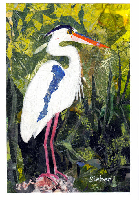 'Crane Series' Original Collaged Art Card Crane 1 - Arts and Heritage St. Albert