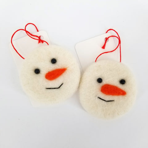 Flat Felted Snowman Ornament - Arts and Heritage St. Albert