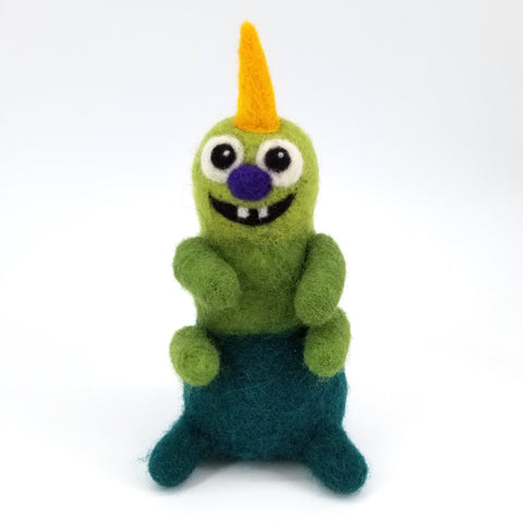 Felted Monster Sculptures Green Caterpillar Monster - Arts and Heritage St. Albert