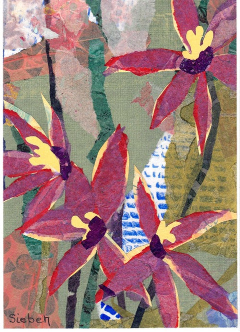 'Floral Series' Original Collaged Art Card - Arts and Heritage St. Albert