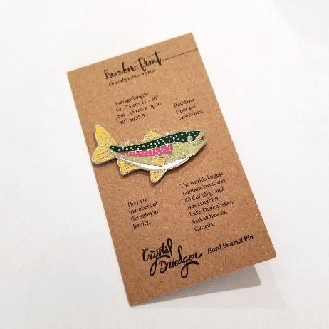 Gold Plated Enamel Pin Rainbow Trout - Arts and Heritage St. Albert