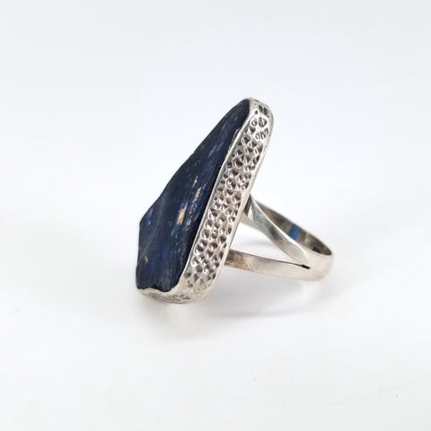 Ancient Glass Dark Blue Ring, Size 8.5 - Arts and Heritage St. Albert