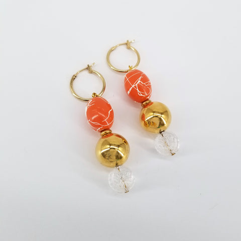 Retro Pop Earrings Orange - Arts and Heritage St. Albert