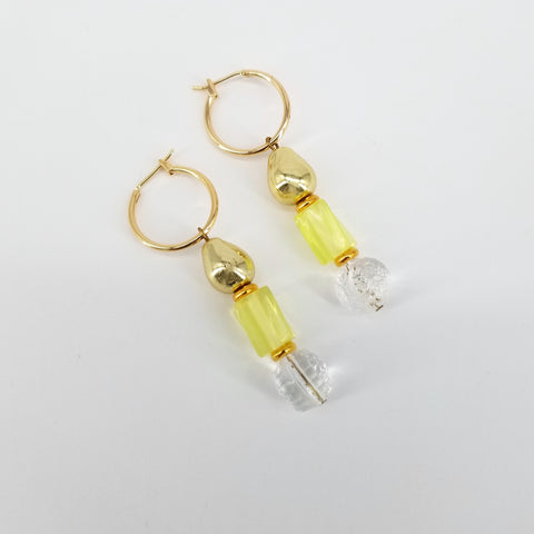 Retro Pop Earrings Citrus Yellow - Arts and Heritage St. Albert