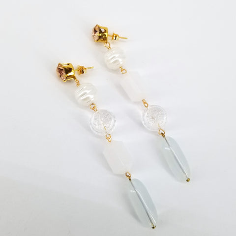 Syrene Drop Earrings White - Arts and Heritage St. Albert