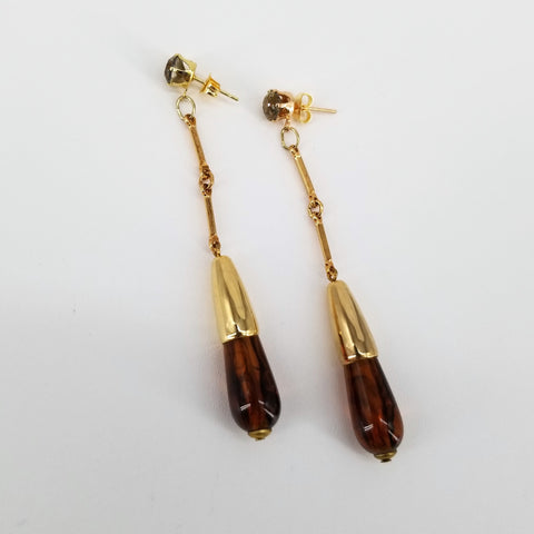 Syrene Drop Earrings Brown - Arts and Heritage St. Albert