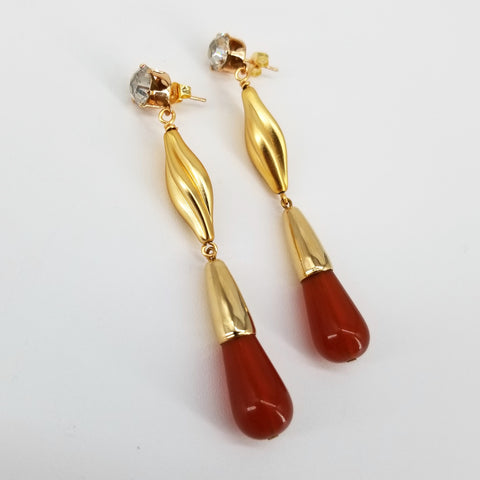 Syrene Drop Earrings Orange - Arts and Heritage St. Albert