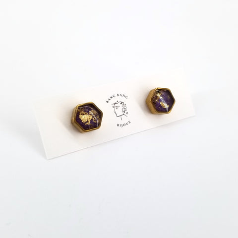 'To The Sea' Galaxy Studs - Small Hexagon Purple - Arts and Heritage St. Albert