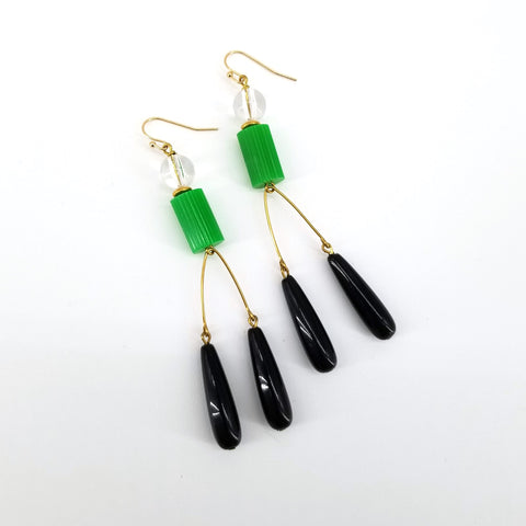 Trapeze Earrings Green - Arts and Heritage St. Albert