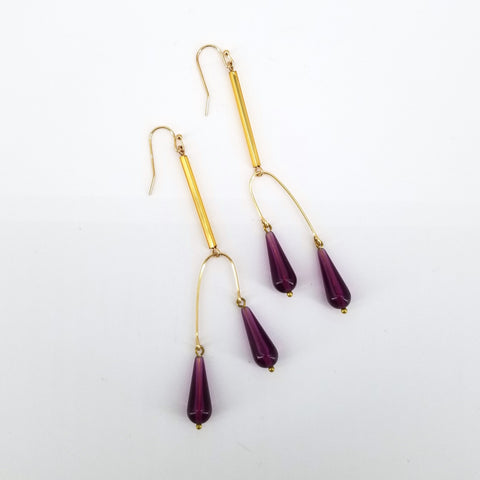 Trapeze Earrings Purple - Arts and Heritage St. Albert