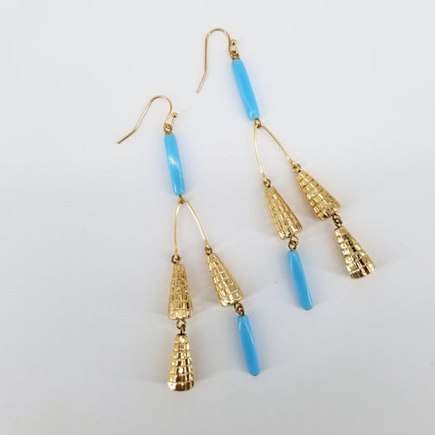 Trapeze Earrings Blue - Arts and Heritage St. Albert