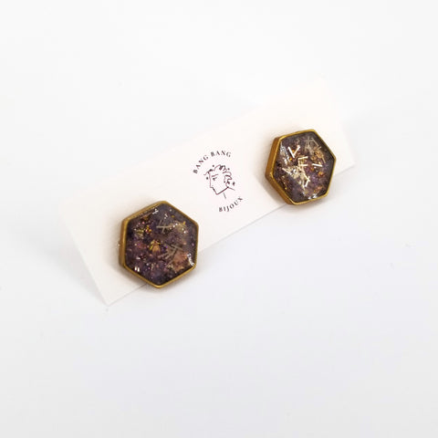 'To The Sea' Galaxy Studs - Large Hexagon Light Purple - Arts and Heritage St. Albert