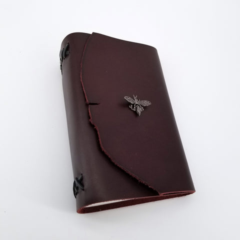 Large Leather Journals with Clasp Brown with Butterfly Clasp - Arts and Heritage St. Albert