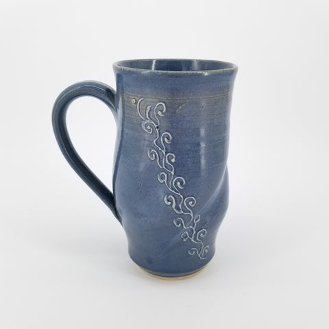 Blue Slip Deco Mugs Pattern 1 - Arts and Heritage St. Albert