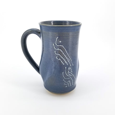 Blue Slip Deco Mugs Pattern 3 - Arts and Heritage St. Albert