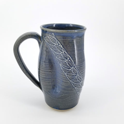 Blue Slip Deco Mugs Pattern 5 - Arts and Heritage St. Albert