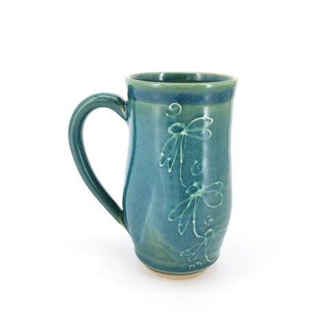 Green Slip Deco Mugs Floral Design - Arts and Heritage St. Albert