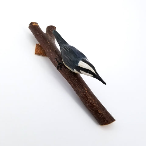 Ceramic Bird Sculptures Nuthatch on Branch Sculpture 2 - Arts and Heritage St. Albert