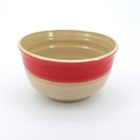 Large Red Rimmed Ceramic Bowl - Arts and Heritage St. Albert