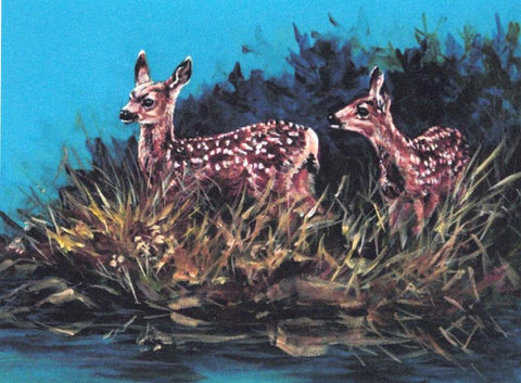 Teresa Stieben Art Cards "At the Rivers Edge" (Deer) - Arts and Heritage St. Albert