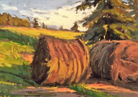 David Shkolny Art Cards Heritage Ranch Hay Bales - Arts and Heritage St. Albert