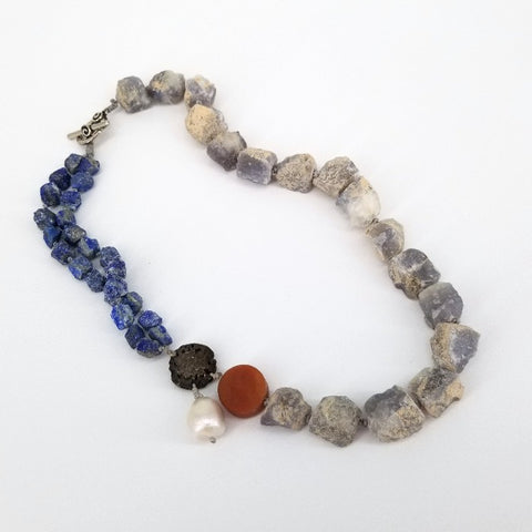 'Pema' Quartz Statement Necklace Blue Quartz - Arts and Heritage St. Albert