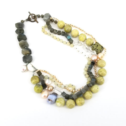 'Pema' Multi Strand Green necklace - Arts and Heritage St. Albert