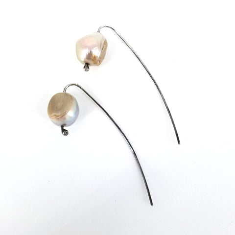 'The Pearl' Irregular Shaped Freshwater Pearl Earrings - Arts and Heritage St. Albert