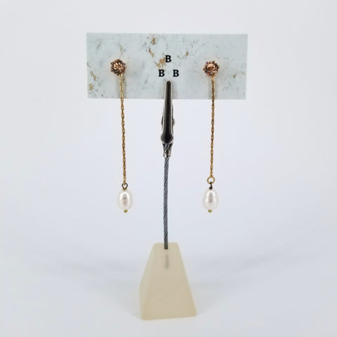 'Two Way Drops' 2 in 1 Hanging Earring With Chain - Arts and Heritage St. Albert