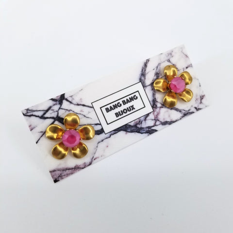 Flower Jacket Earrings Pink - Arts and Heritage St. Albert