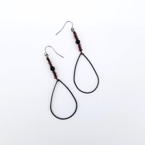 Fun $30 Earrings Black Teardrops - Arts and Heritage St. Albert