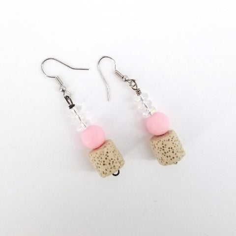 Pink & Lavastone Earrings - Arts and Heritage St. Albert