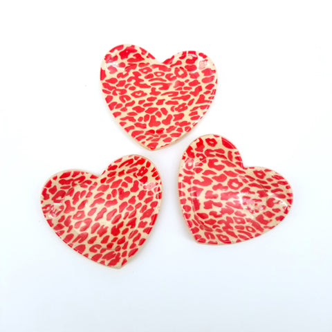 Red Patterned Heart Trinket Dishes - Arts and Heritage St. Albert