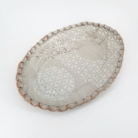 Prairie Embossed Print Platter Oval with Textured Edges - Arts and Heritage St. Albert