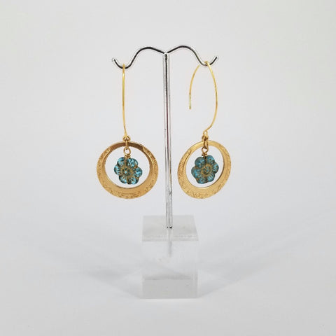 'Anemone' Brass Hoop Earrings - Arts and Heritage St. Albert