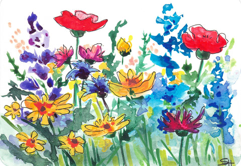 'Floral Series' Original Watercolours Flower Garden - Arts and Heritage St. Albert