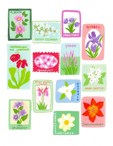 Greeting Cards by Nabeela Rumi Provincial Flower Stamps - Arts and Heritage St. Albert