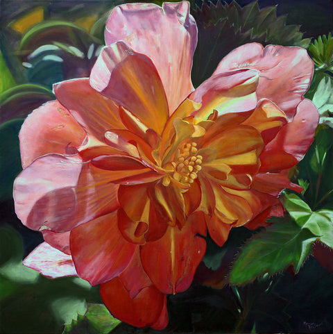 Floral Series Art Prints by Memory Roth Begonia in Orange Cascade - Arts and Heritage St. Albert