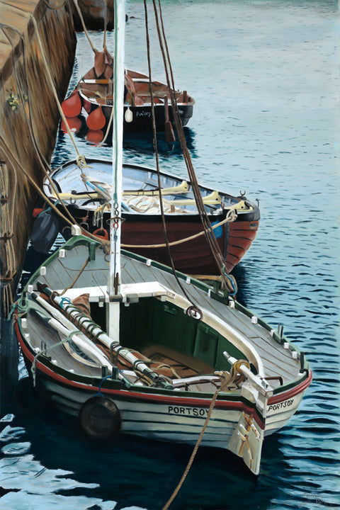 Travel Series Art Cards by Memory Roth Boats at Portsoy 2, 5.5" x 4.25" x 5.5" - Arts and Heritage St. Albert