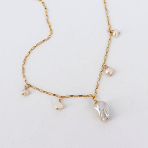 Cascade Keshi Pearl Drop Necklace - Arts and Heritage St. Albert