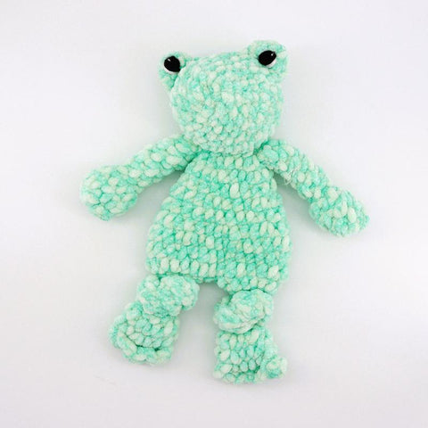 Crocheted Frog 'Snuggler' - Arts and Heritage St. Albert