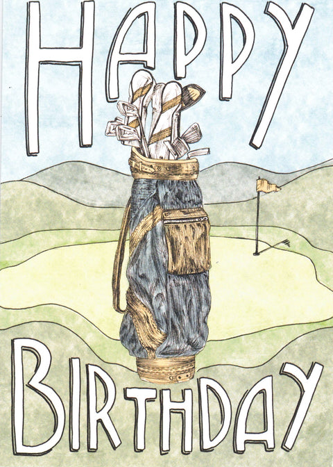 'Birthday' Art Cards by Snake Bite Creations 'Happy Birthday' Golf Card - Arts and Heritage St. Albert