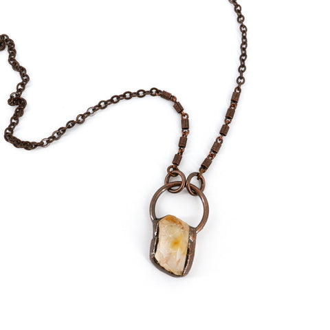 Electroformed Copper Necklace with Stone Pendant - Arts and Heritage St. Albert