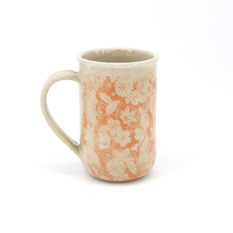 Peach Patterned Mug Peach Floral Pattern - Arts and Heritage St. Albert